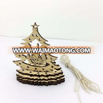 cheap unfinished christmas wood hanging decoration pieces