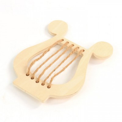 Lacing Toy for Toddlers Harp Wooden Threading Toys with Hemp Rope