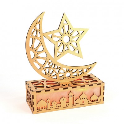 Home Indoor Baubles DIY Crafts Islam Eid Ramadan Mubarak LED Light