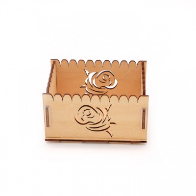 Wedding Candy Basket Wooden Gift Jewelry Snacks Box For Banquet Decoration For Nuptials Party Card Case