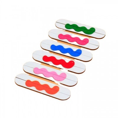 6pcs Colors and Shapes Self-Correcting Matching Puzzles a Little Snake CUSTOM Wooden Toys SET