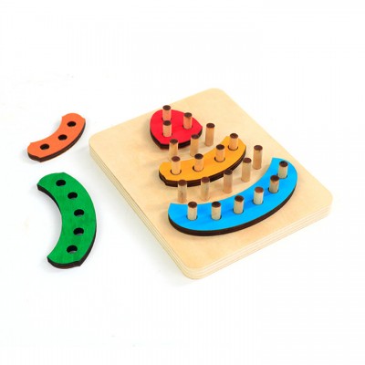 My First Wooden Size Sorting Matching Puzzle Toy with 5 Rainbow Shape CUSTOM