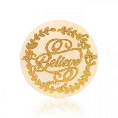 BELIEVE Large Disk Keepsake Ornament Our First Christmas As A Family Of Three