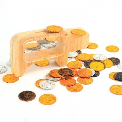 Solid Wood Piggy Bank Child to Cherish Animal Piggy Banks Money Bank Coin Bank for Boys Kids Girls