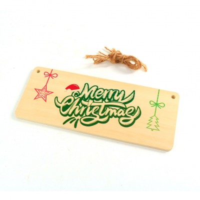 OEM and ODM Front Door Wood Rectangle Round Hanging Wood Sign for Christmas Decorations