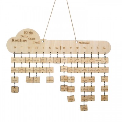 Wooden Customize Household Chore System Responsibilities At Home Cloud