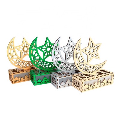 Laser Cut Eid Decorations Wood Muslim Eid Mubarak Wood Home Decorations