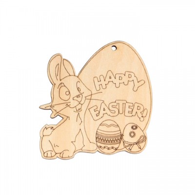 Minimalism Easter DIY Accessories Wooden Slices Hangings Parts Rabbit Bunny Egg Welcome Friends Sign