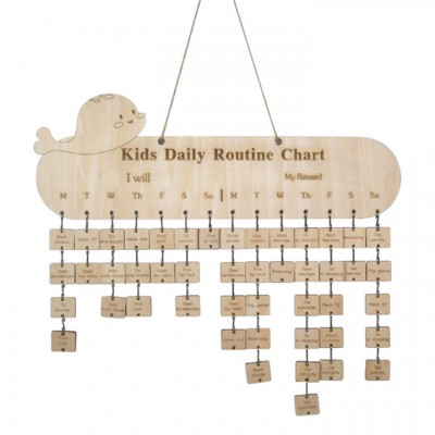 Little Whale Shapes CUSTOM Wooden Good Behavior Star Reward Chart Board